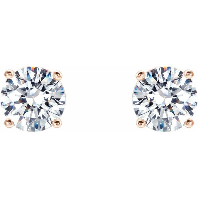 14K Rose 1 CTW Lab-Grown Diamond 4-Prong Stud Earrings