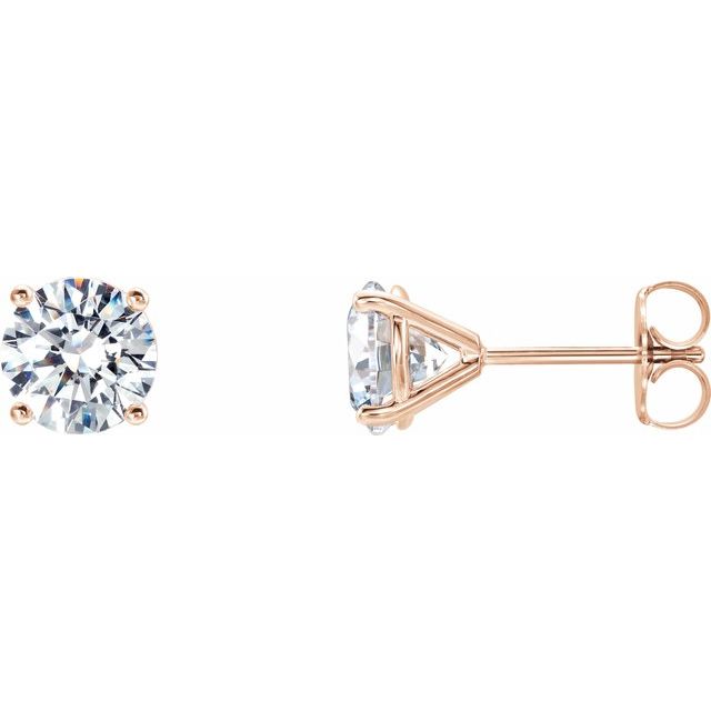 14K Rose 1 CTW Lab-Grown Diamond 4-Prong Stud Earrings