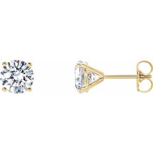 14K Yellow 1 1/2 CTW Lab-Grown Diamond 4-Prong Stud Earrings