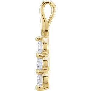 14K Yellow 1/4 CTW Lab-Grown Diamond Three-Stone Pendant