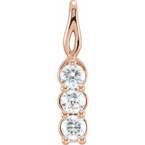 14K Rose 1/4 CTW Lab-Grown Diamond Three-Stone Pendant