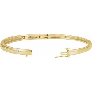 14K Yellow 1/2 CTW Lab-Grown Diamond Bangle 6 3/4" Bracelet