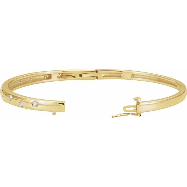 14K Yellow 1/2 CTW Lab-Grown Diamond Bangle 6 3/4" Bracelet