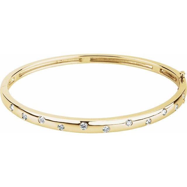 14K Yellow 1/2 CTW Lab-Grown Diamond Bangle 6 3/4" Bracelet