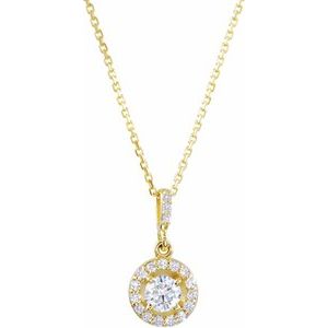 14K Yellow 9/10 CTW Lab-Grown Diamond 18" Necklace