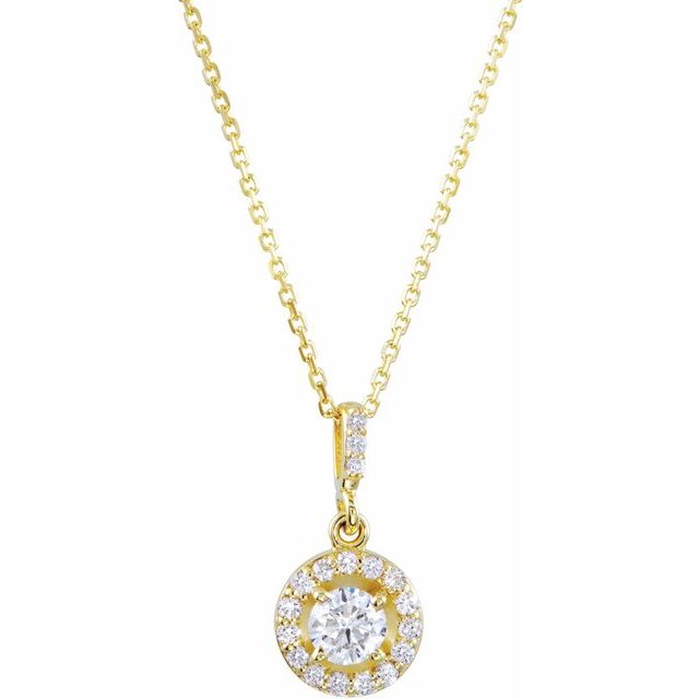 14K Yellow 9/10 CTW Lab-Grown Diamond 18" Necklace