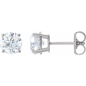 14K White 6 mm Stuller Lab-Grown Moissanite Stud Earrings