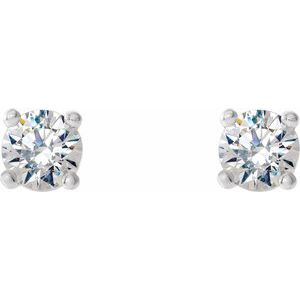 14K White 1/3 CTW Lab-Grown Diamond 4-Prong Stud Earrings