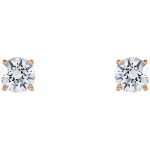 14K Rose 6 mm Stuller Lab-Grown Moissanite Stud Earrings