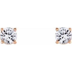 14K Rose 4 mm Stuller Lab-Grown Moissanite Stud Earrings