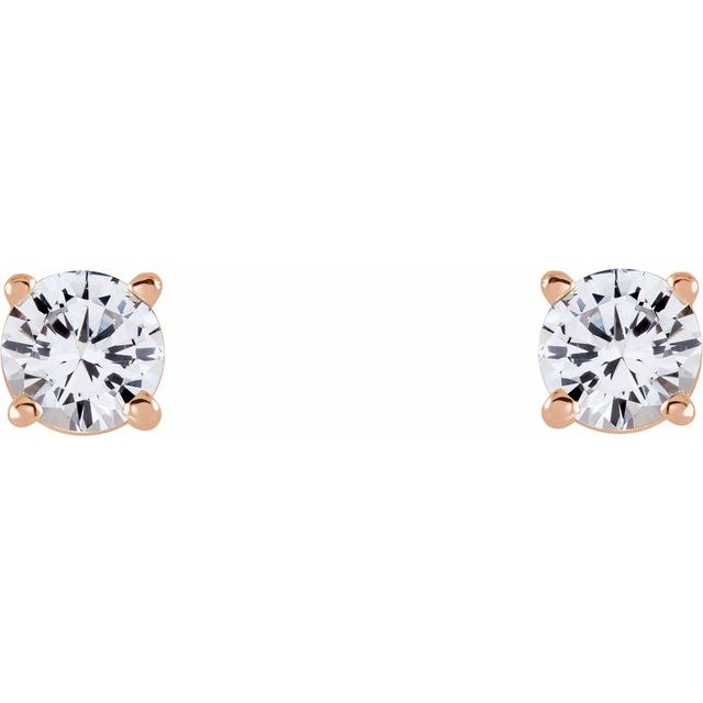 14K Rose 4 mm Stuller Lab-Grown Moissanite Stud Earrings