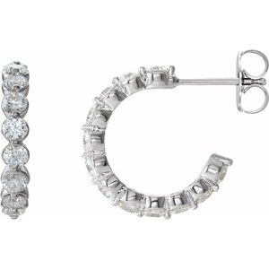 14K White Lab-Grown Moissanite 16.5 mm Hoop Earrings