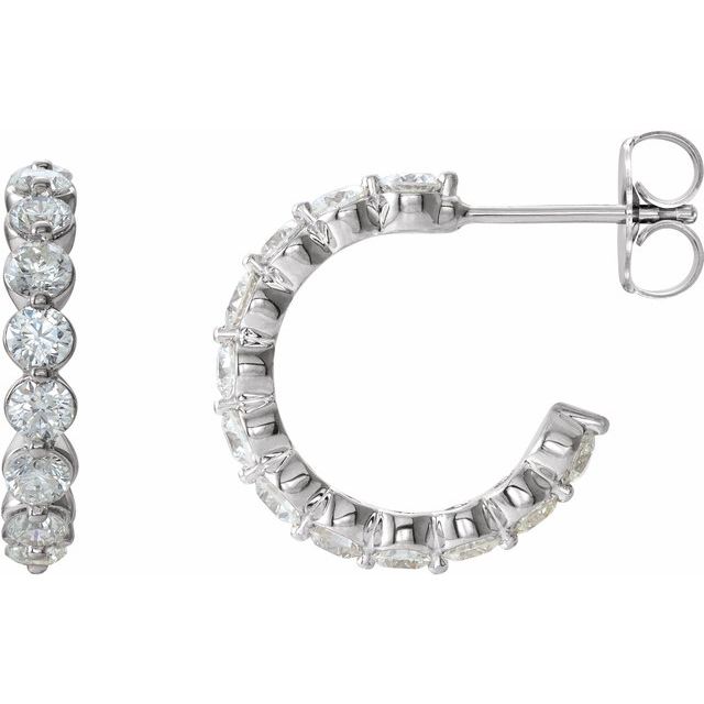 Sterling Silver Lab-Grown Moissanite 16.5 mm Hoop Earrings