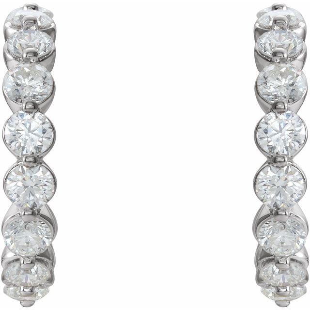 Sterling Silver Lab-Grown Moissanite 16.5 mm Hoop Earrings