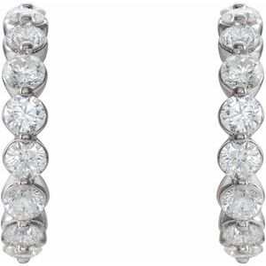 Sterling Silver Lab-Grown Moissanite 16.5 mm Hoop Earrings