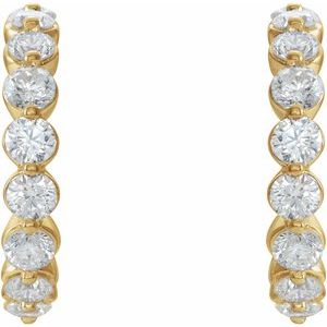 14K Yellow Lab-Grown Moissanite 16.5 mm Hoop Earrings