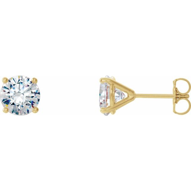 14K Yellow 1 1/2 CTW Lab-Grown Diamond 4-Prong Stud Earrings