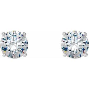 14K White 3/4 CTW Lab-Grown Diamond 4-Prong Stud Earrings