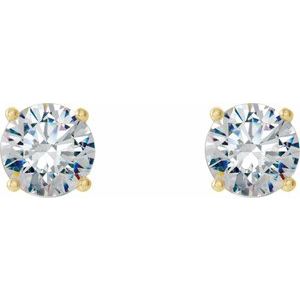 14K Yellow 2 CTW Lab-Grown Diamond 4-Prong Stud Earrings