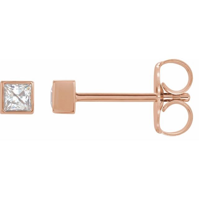 14K Rose 1/2 CTW Lab-Grown Diamond Bezel-Set Earrings