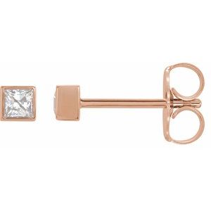 14K Rose 1/3 CTW Lab-Grown Diamond Bezel-Set Earrings
