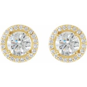 14K Yellow 2 1/3 CTW Lab-Grown Diamond Halo-Style Earrings