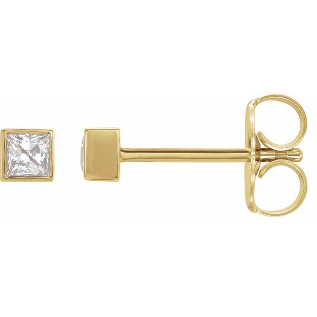 14K Yellow 1/2 CTW Lab-Grown Diamond Bezel-Set Earrings
