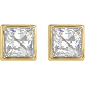 14K Yellow 1/3 CTW Lab-Grown Diamond Bezel-Set Earrings
