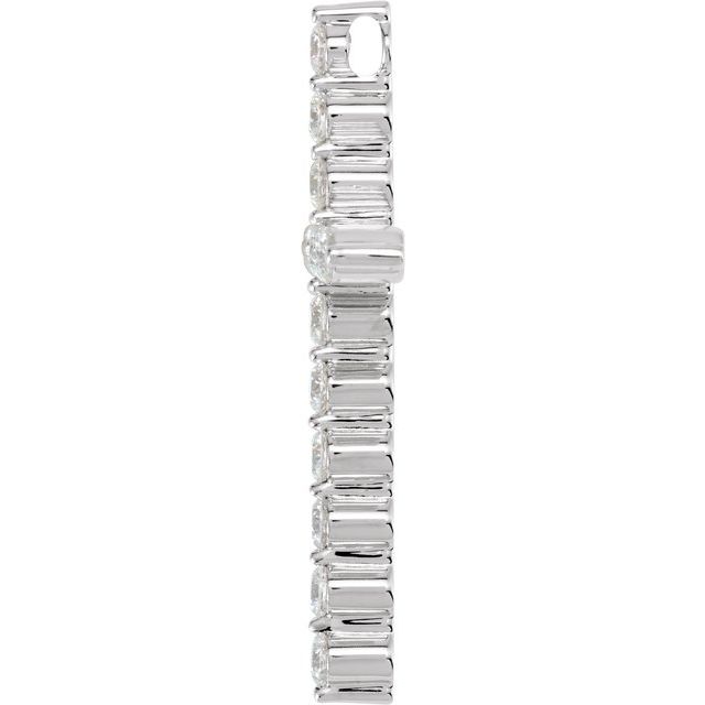 Platinum 1/2 CTW Lab-Grown Diamond Cross Pendant