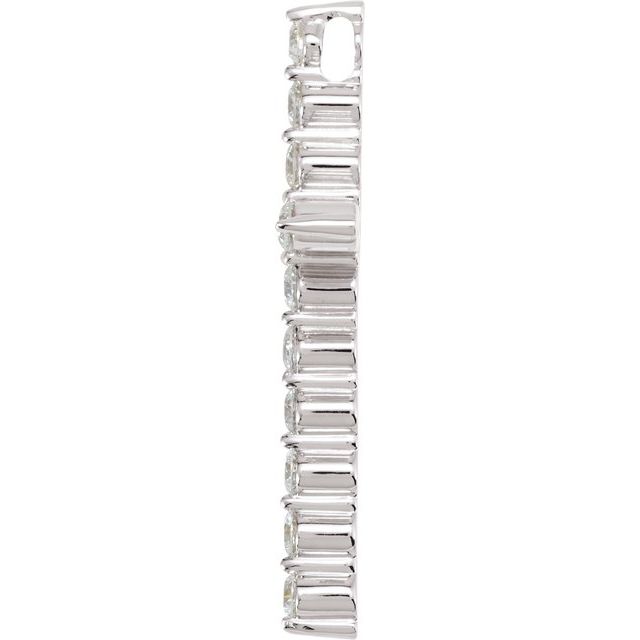 Platinum 7/8 CTW Lab-Grown Diamond Cross Pendant