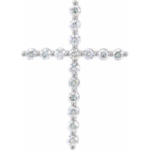 Platinum 3/4 CTW Lab-Grown Diamond Cross Pendant