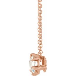 14K Rose 1/2 CT Lab-Grown Diamond Solitaire 16-18" Necklace