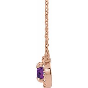 14K Rose 4.5 mm Lab-Grown Alexandrite & .05 CTW Natural Diamond 18" Necklace