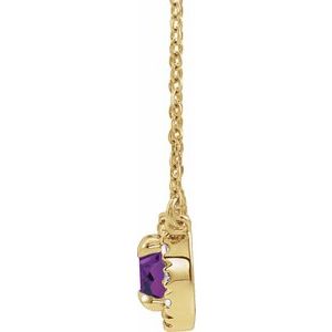 14K Yellow 4 mm Lab-Grown Alexandrite & .05 CTW Natural Diamond 16" Necklace