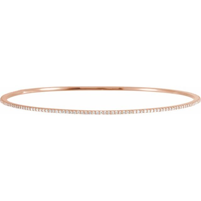 14K Rose 1 CTW Lab-Grown Diamond Stackable Bangle 8" Bracelet