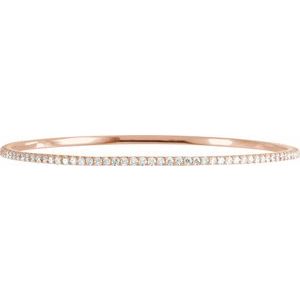 14K Rose 5 CTW Lab-Grown Diamond Stackable Bangle 8" Bracelet