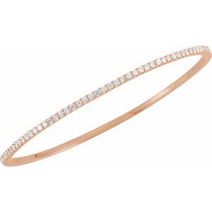 14K Rose 5 CTW Lab-Grown Diamond Stackable Bangle 8" Bracelet