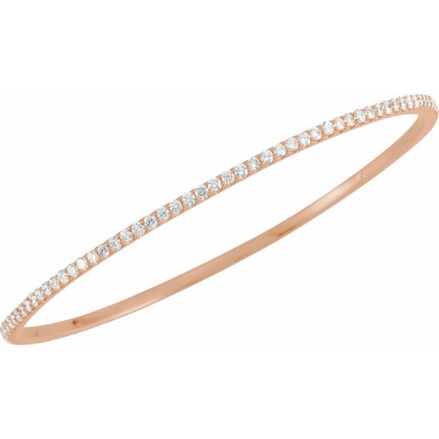 14K Rose 5 CTW Lab-Grown Diamond Stackable Bangle 8" Bracelet