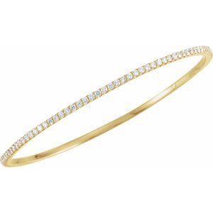 14K Yellow 4 CTW Lab-Grown Diamond Stackable Bangle 8" Bracelet