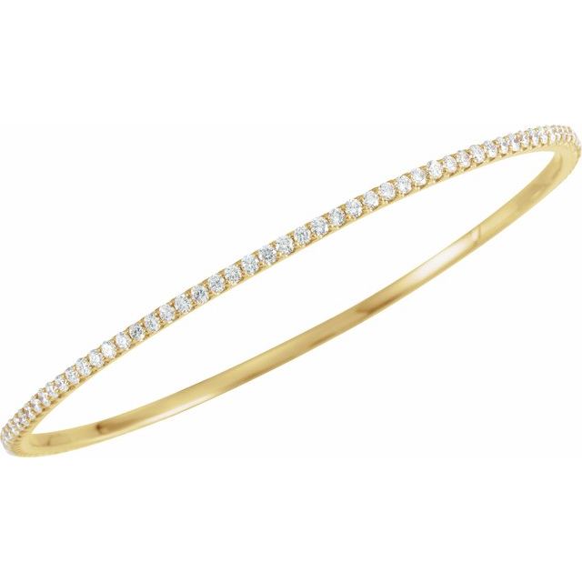 14K Yellow 4 CTW Lab-Grown Diamond Stackable Bangle 8" Bracelet
