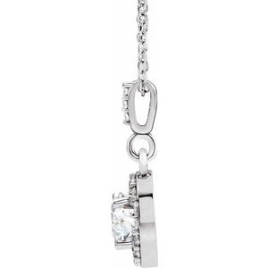 14K White 5/8 CTW Lab-Grown Diamond 18" Necklace