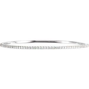 14K White 3 CTW Lab-Grown Diamond Stackable Bangle 8" Bracelet