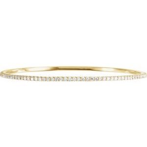 14K Yellow 3 CTW Lab-Grown Diamond Stackable Bangle 8" Bracelet