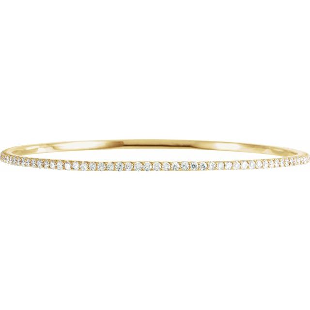 14K Yellow 4 CTW Lab-Grown Diamond Stackable Bangle 8" Bracelet