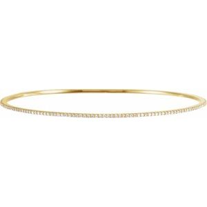 14K Yellow 1 CTW Lab-Grown Diamond Stackable Bangle 8" Bracelet