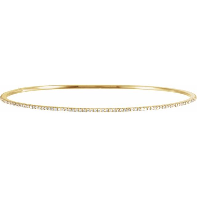 14K Yellow 1 CTW Lab-Grown Diamond Stackable Bangle 8" Bracelet