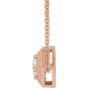 14K Rose 1/2 CT Lab-Grown Diamond Geometric 16-18" Necklace
