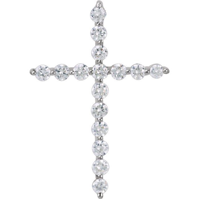 Platinum 1/5 CTW Lab-Grown Diamond Cross Pendant