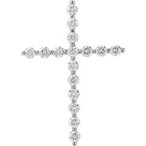 Platinum 1 1/2 CTW Lab-Grown Diamond Cross Pendant