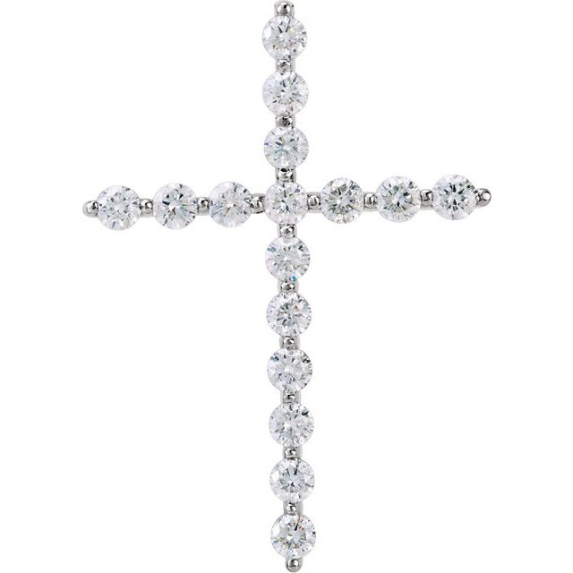 Platinum 1 1/2 CTW Lab-Grown Diamond Cross Pendant
